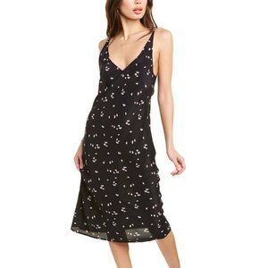 Thakoon Midi Slip Dress Viscose Black Daisy Size XL Size 14